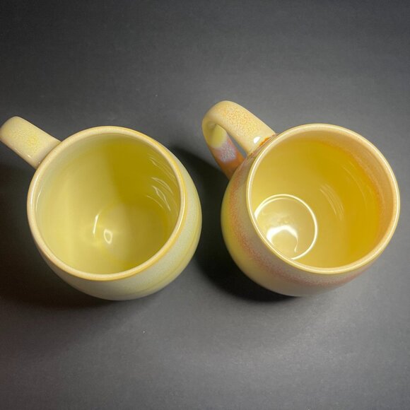 Set of 2 Multi-Color Ombre Style Striped Ceramic Glazed Coffee Mugs Cups 18oz - Picture 7 of 8